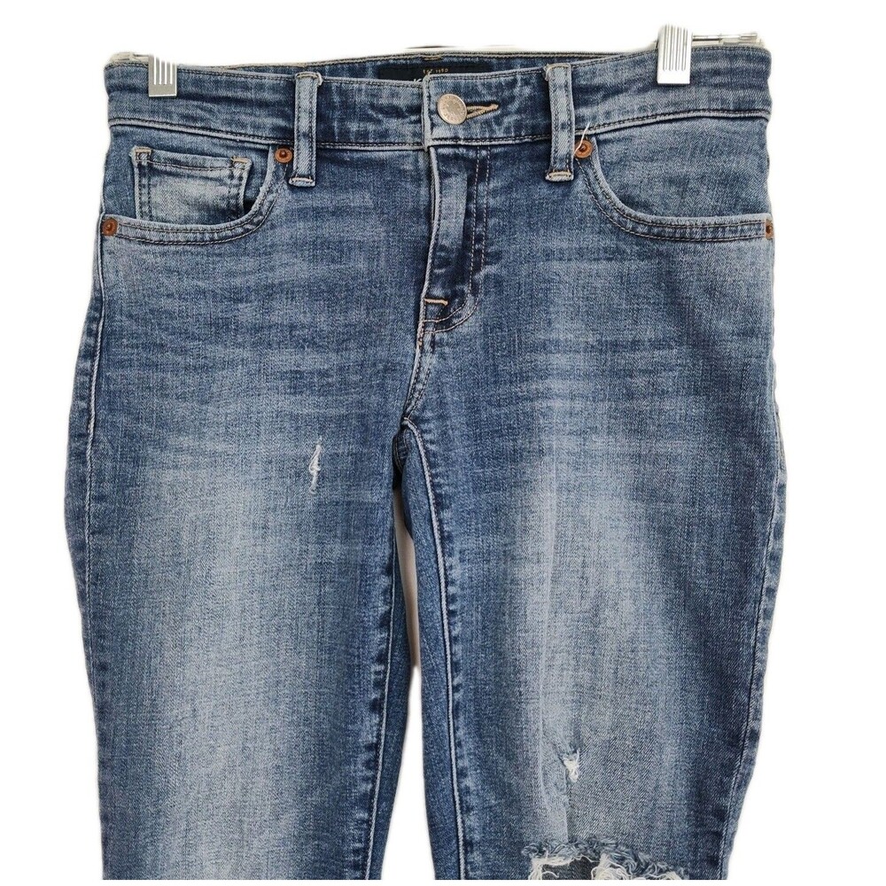 Lucky Brand Stella Skinny Distressed Cropped Women's Jeans, Size 00/24, Raw Hem - Picture 2 of 13